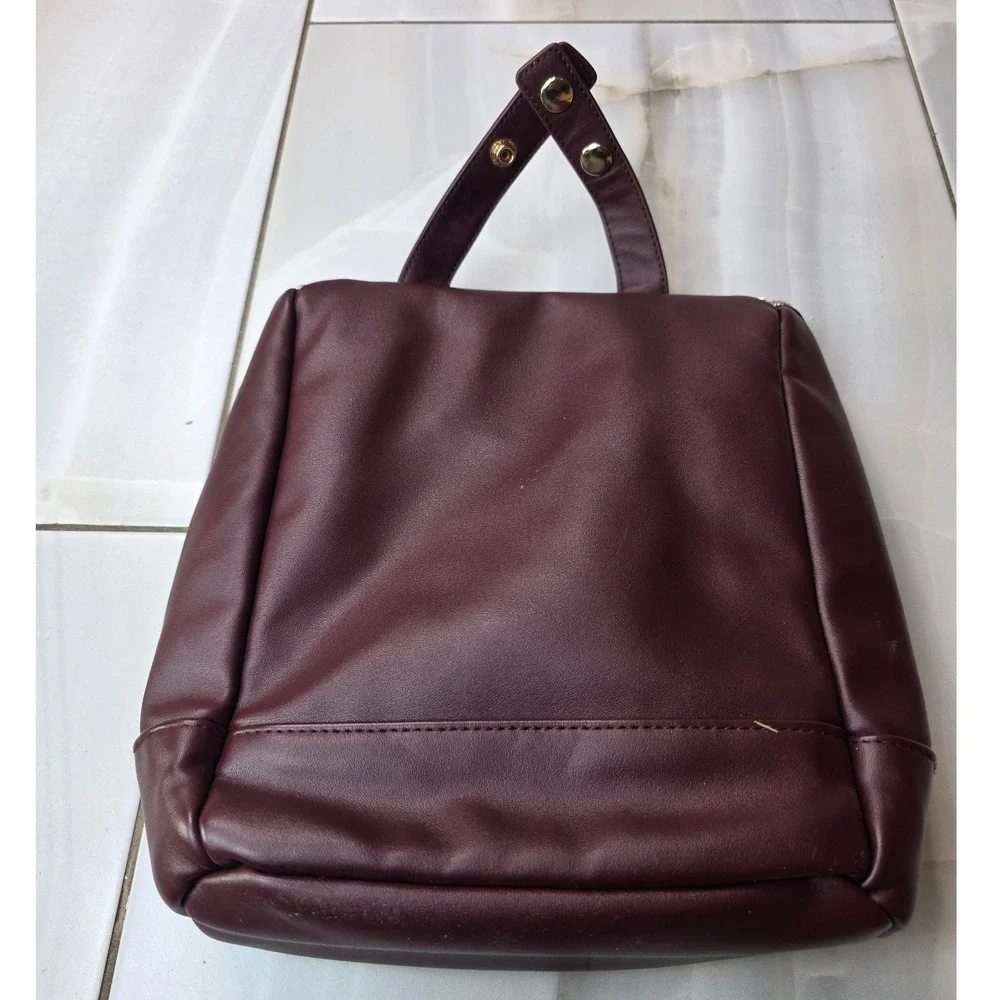 Itzy Ritzy Chill Like a Boss Insulated Bottle Bag‎ Burgundy Quilted Vegan S3